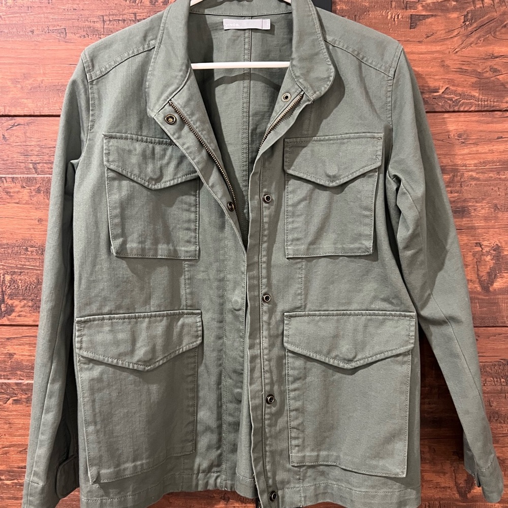 Vince army green military jacket, size small